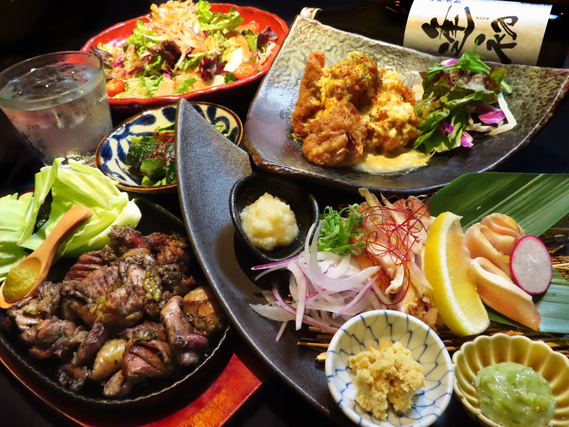 宮崎地鶏を炭火で楽しむ